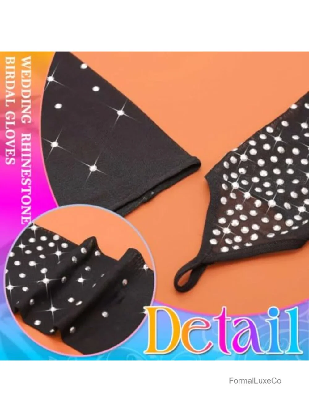 Rhinestone Fingerless Gloves Long Evening Party Arm Sleeves Sparkly Cosplay